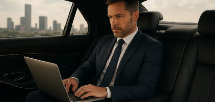 Royale Rides executive car service - Professional mobile office in Mercedes-Benz S-Class