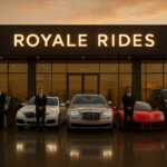 Royale Rides luxury car rental fleet showcase with premium vehicles and professional chauffeurs